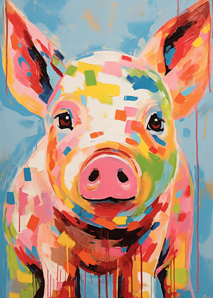 Colorful Pig Painting