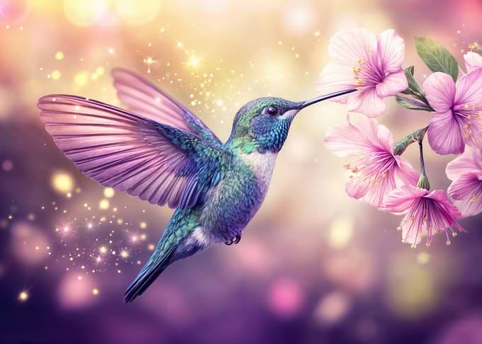 Flying Hummingbird Wall Art