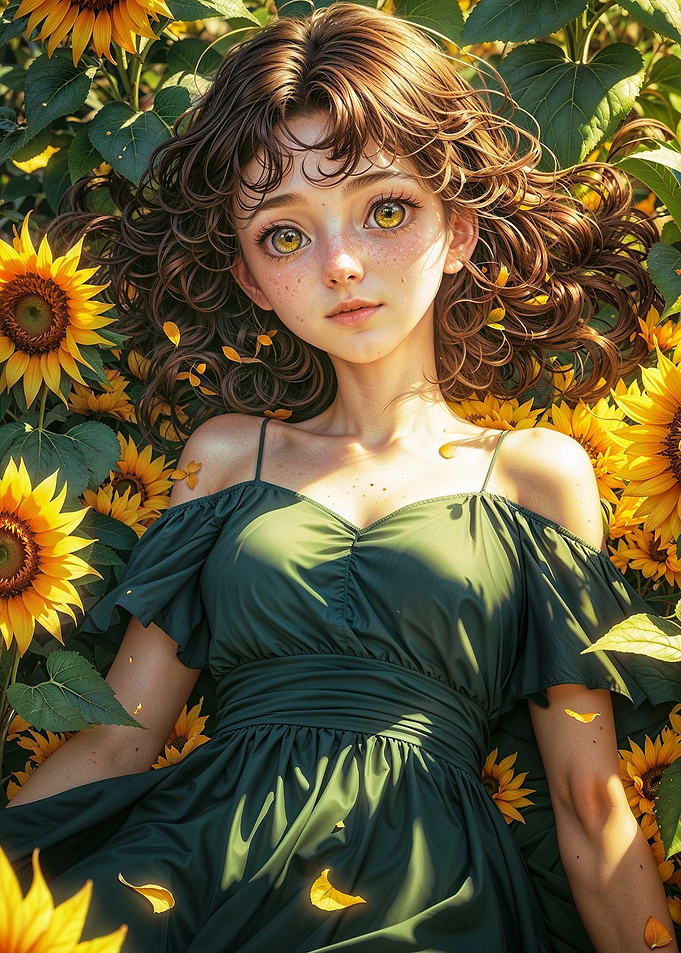 Lost in sunflower dream