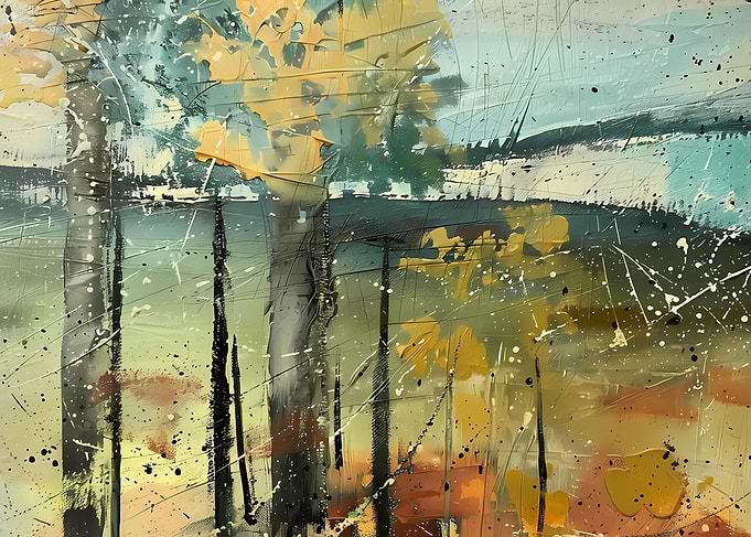 Abstract Forest Painting