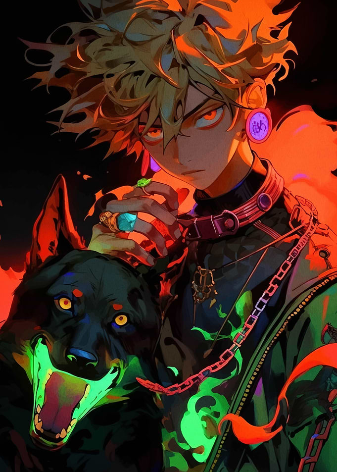 Anime Boy with Wolf