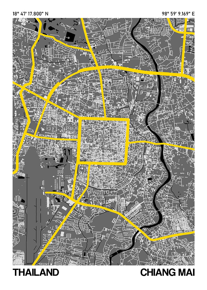 Chiang Mai City Street Map