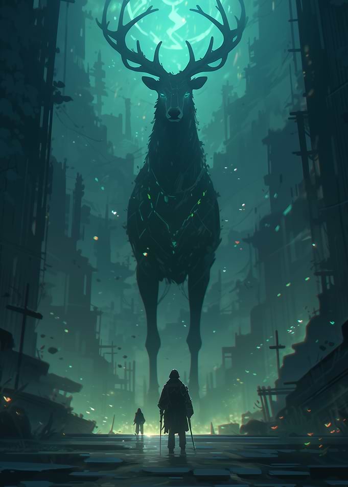 Giant Stag in Ruins