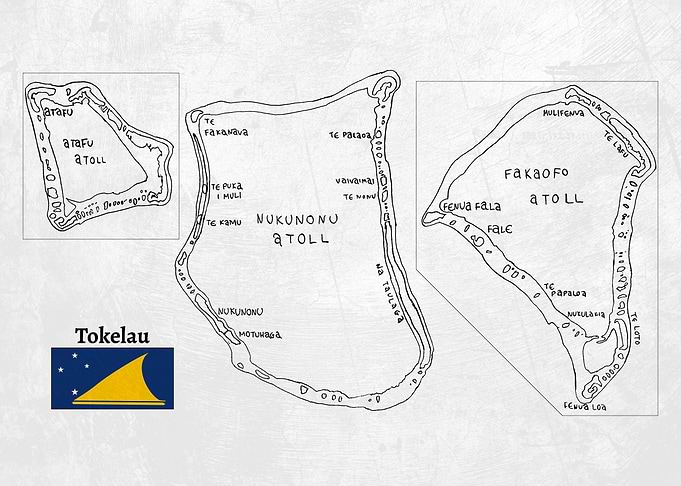 Handdrawn Tokelau Map