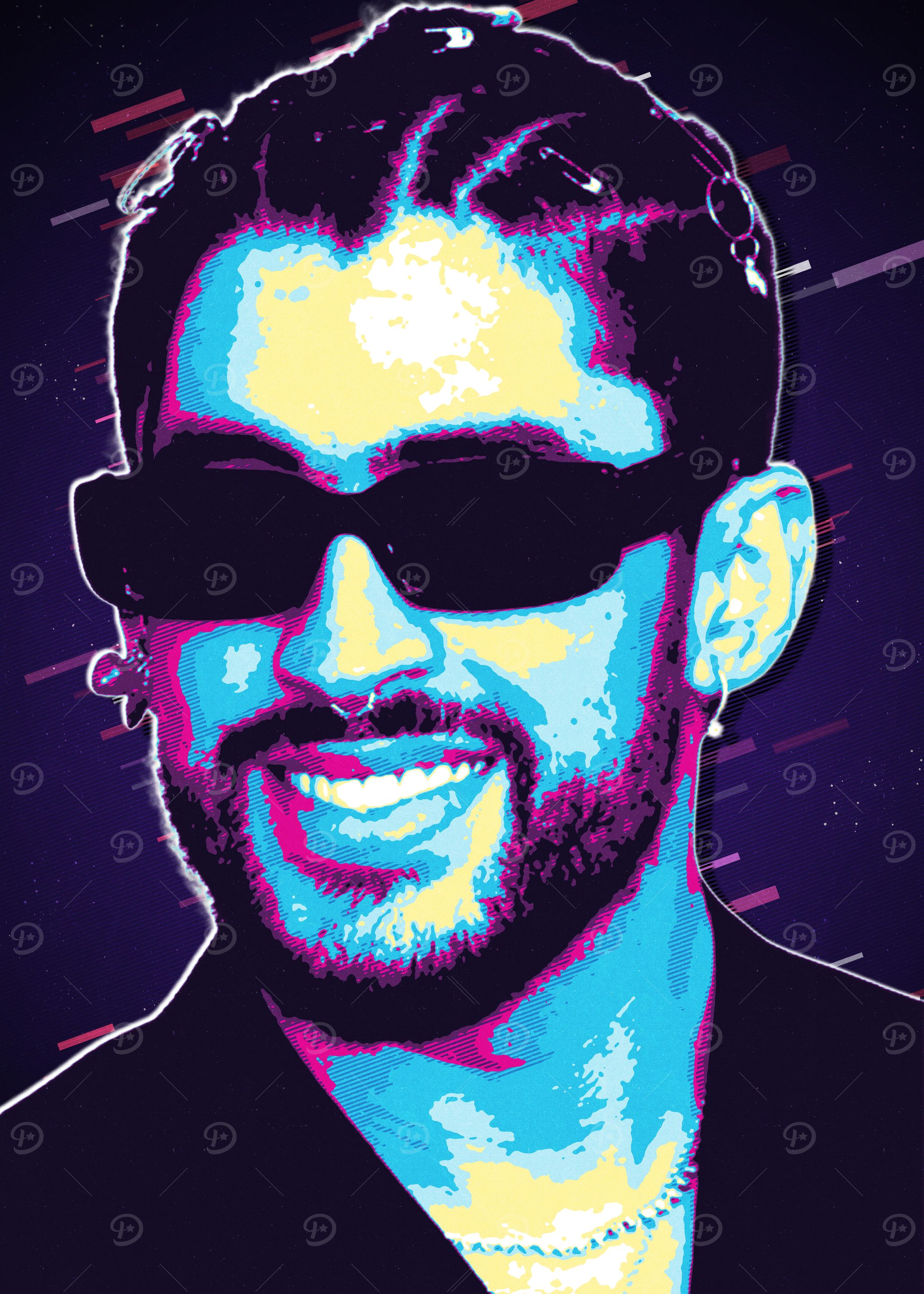 Bad Bunny Pop Art Portrait