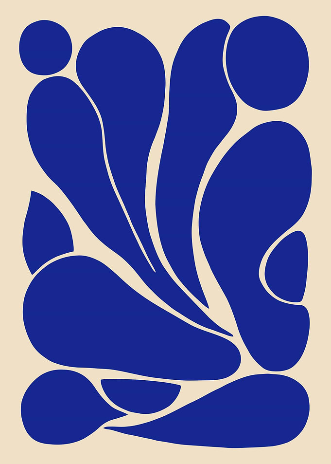 Abstract Blue Floral Design