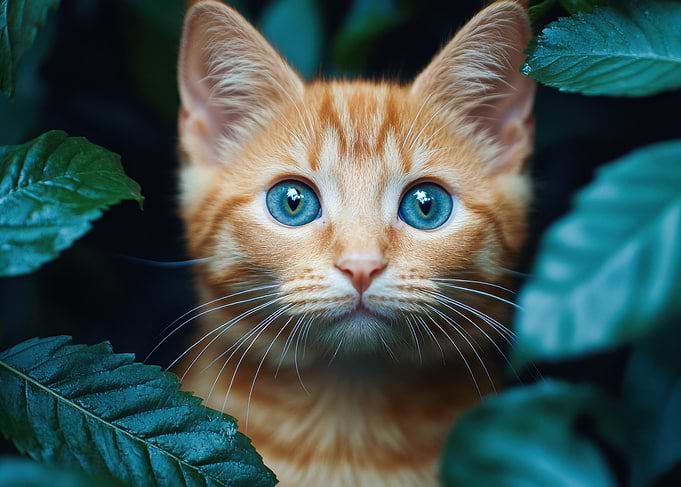 Orange Tabby Kitten with Blue Eyes