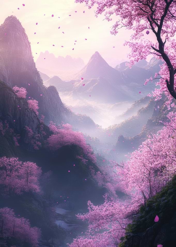 Cherry Blossom Mountain Valley
