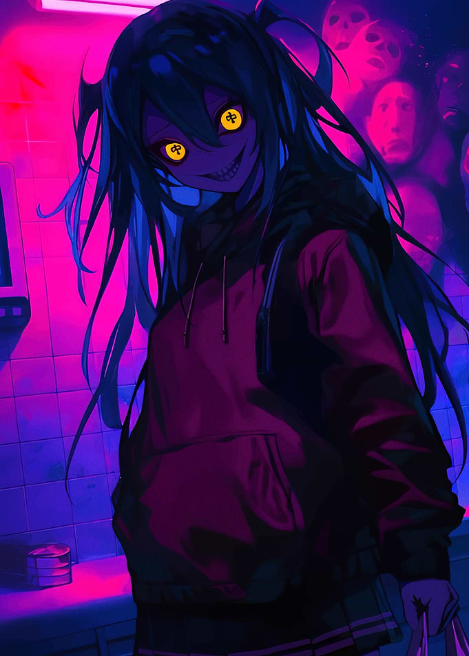 Anime Girl in Neon Lights