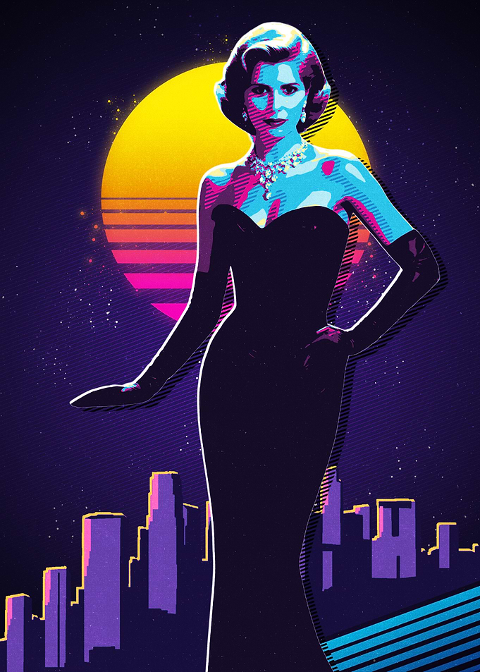 Retro Woman in Cityscape
