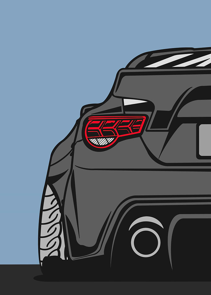 Rear View of a Sports Car