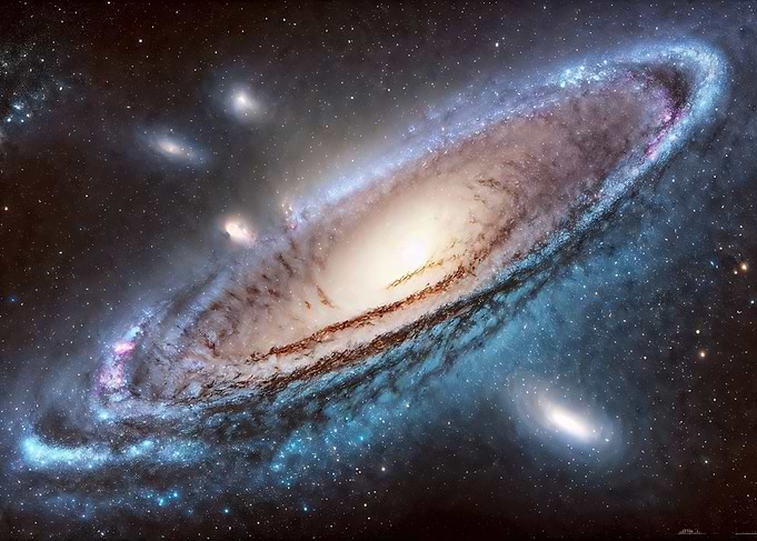 Andromeda-like Spiral Galaxy in Space