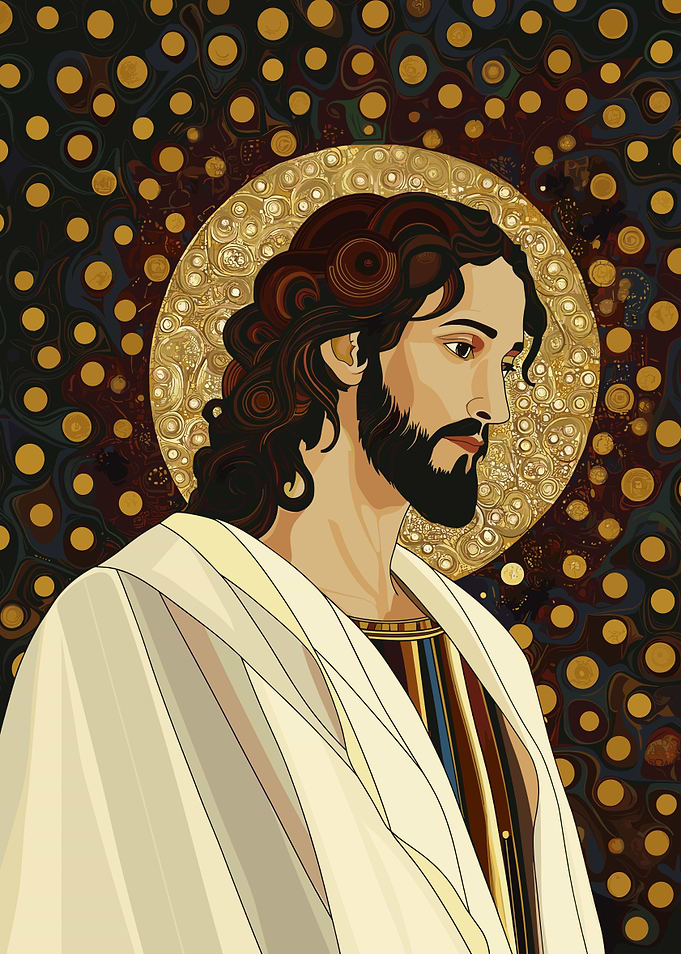 Jesus Christ Portrait with Halo