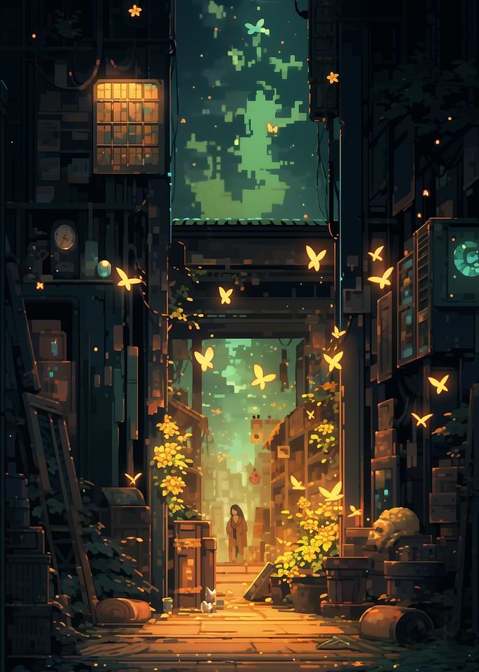 Pixelated City Alley