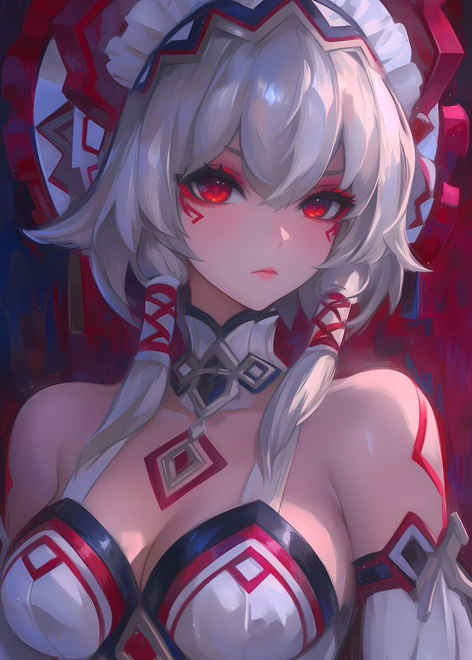 Anime Girl with Red Eyes Gaming