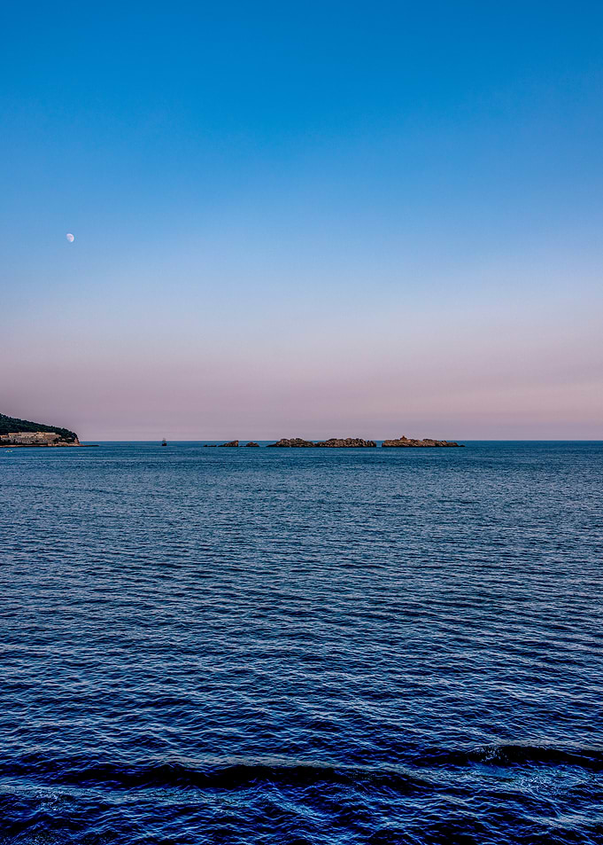 Ocean Sunset with Moon