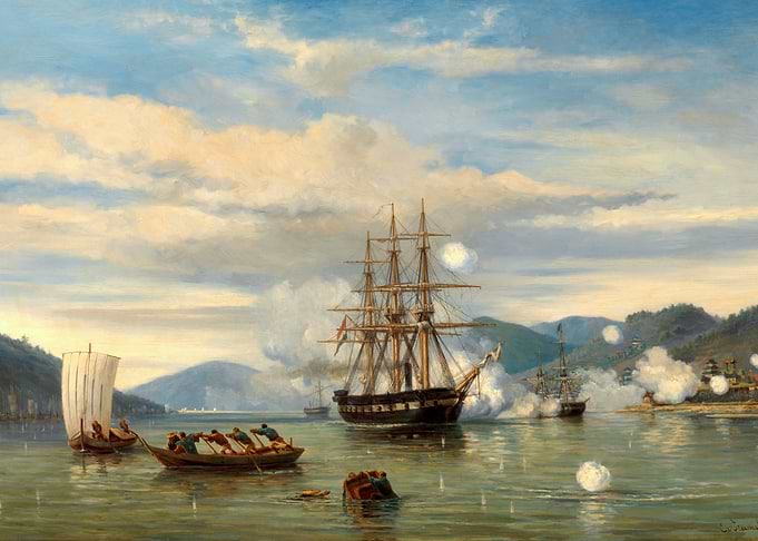 Naval Battle Painting