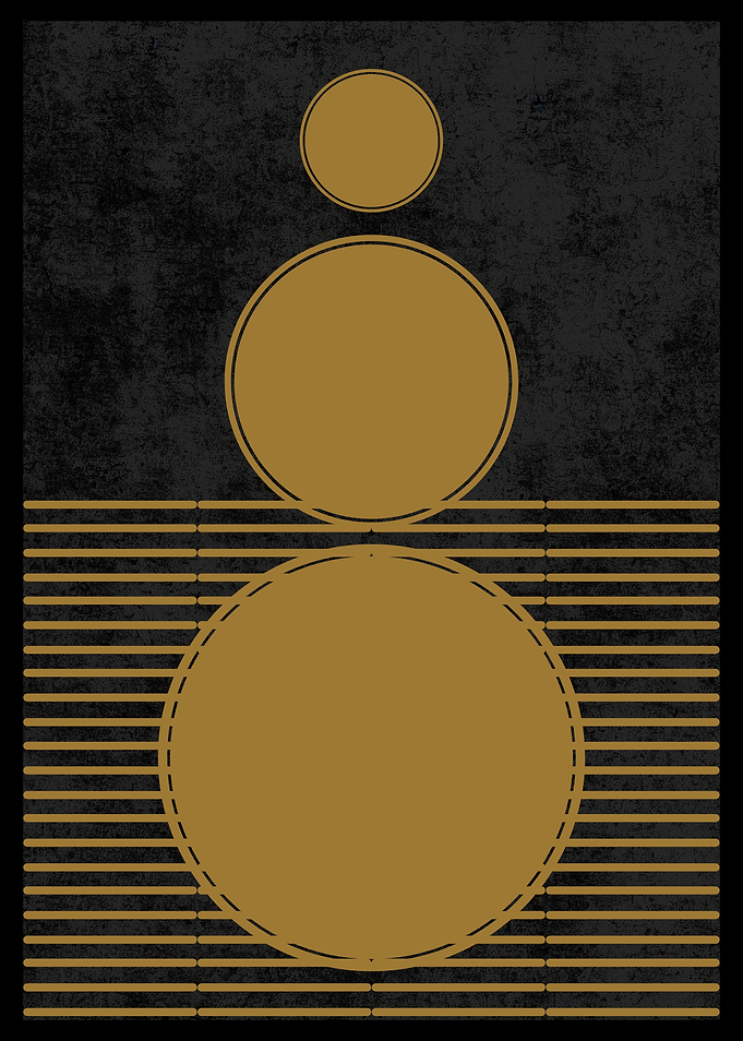 Gold Circles Abstract Art