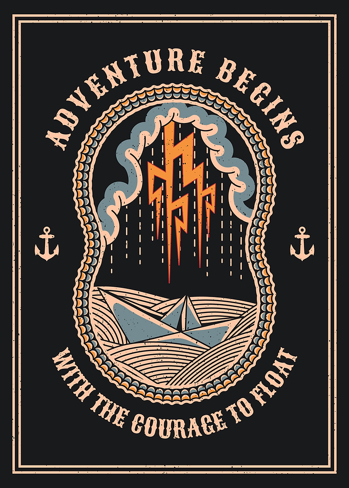 Courage to Float Paper Boat Art