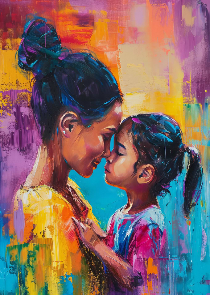 Mother and Daughter Embrace