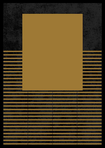 Gold and Black Abstract Art