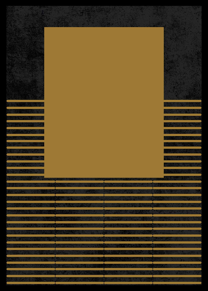 Gold and Black Abstract Art