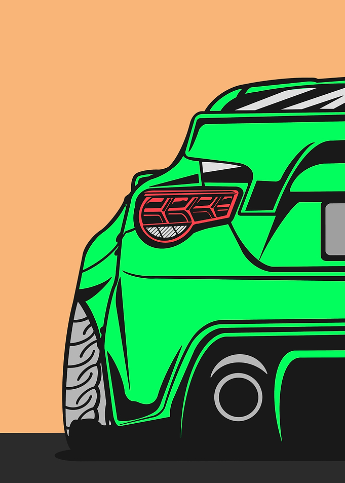Green Sports Car Back