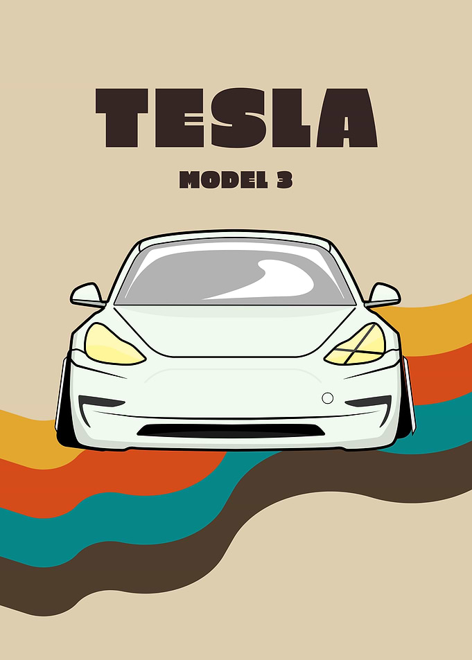 Tesla Model 3 | RETRO ART