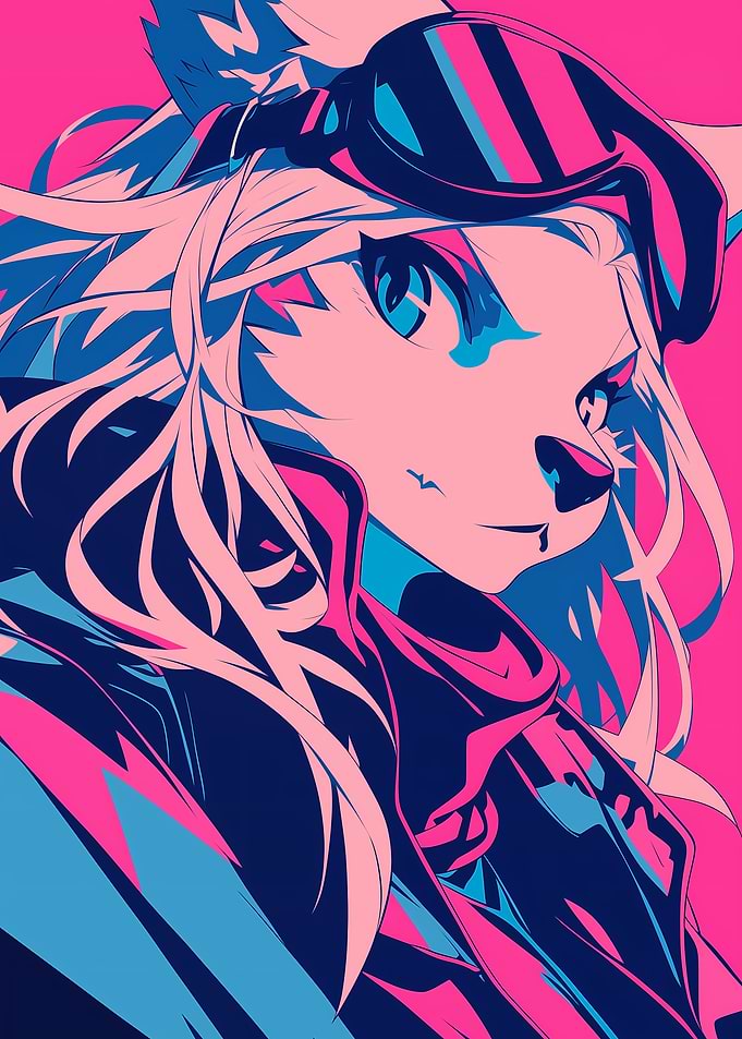 Anime Wolf Girl in Goggles