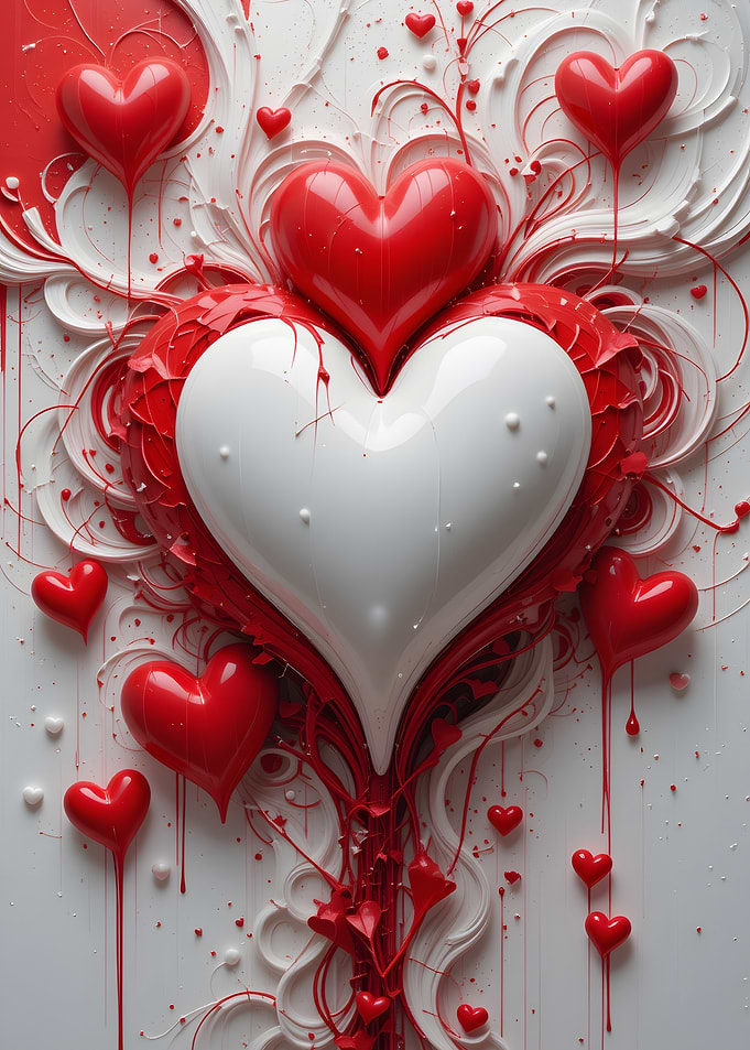 Red and White Hearts