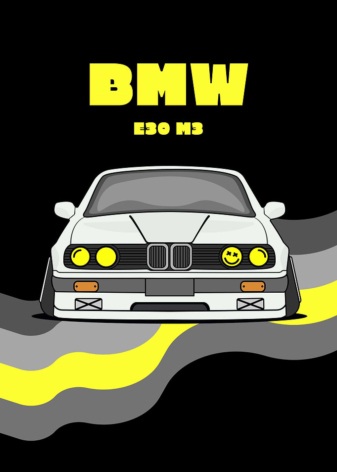 BMW E30 M3 Illustration | RETRO ART