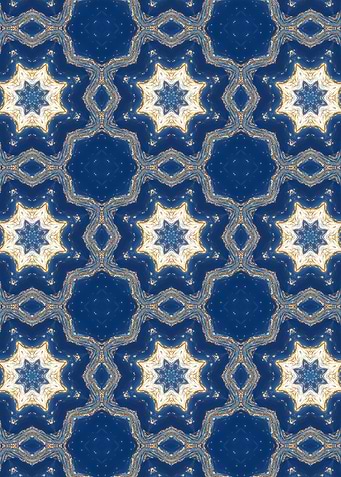 Blue and Gold Kaleidoscope Pattern