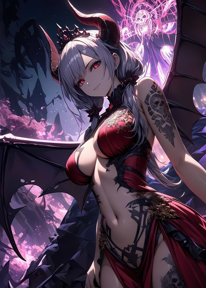 Demoness with Red Eyes
