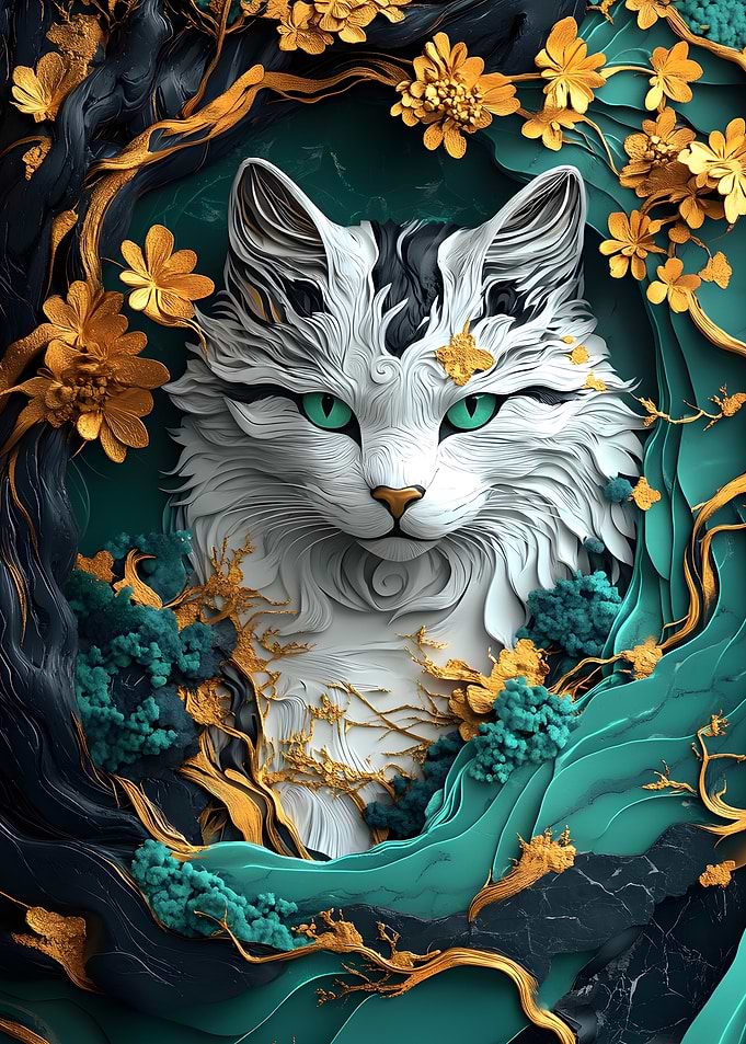 Nature Cat Kintsugi