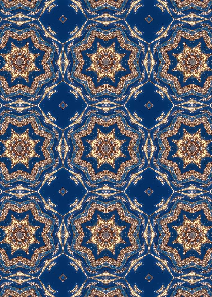 Blue and Gold Mandala Pattern
