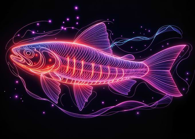 Neon Rainbow Trout Poster