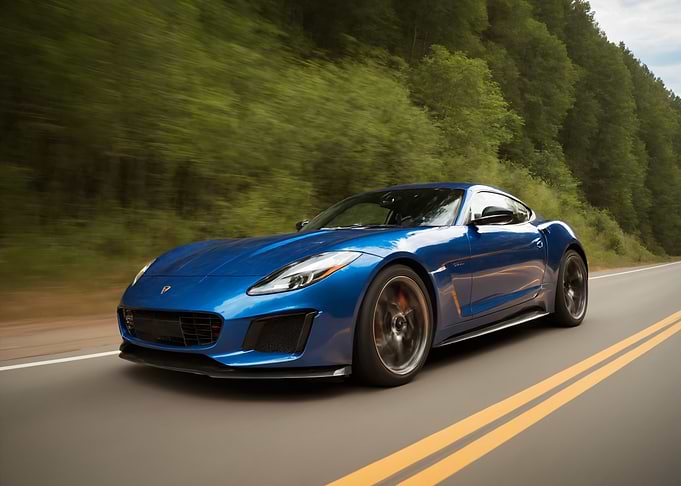 Blue Jaguar F-Type Coupe