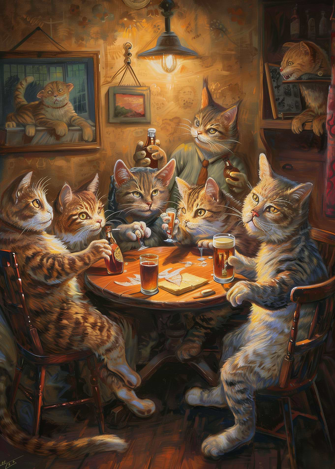 Cats Beer In A Tavern