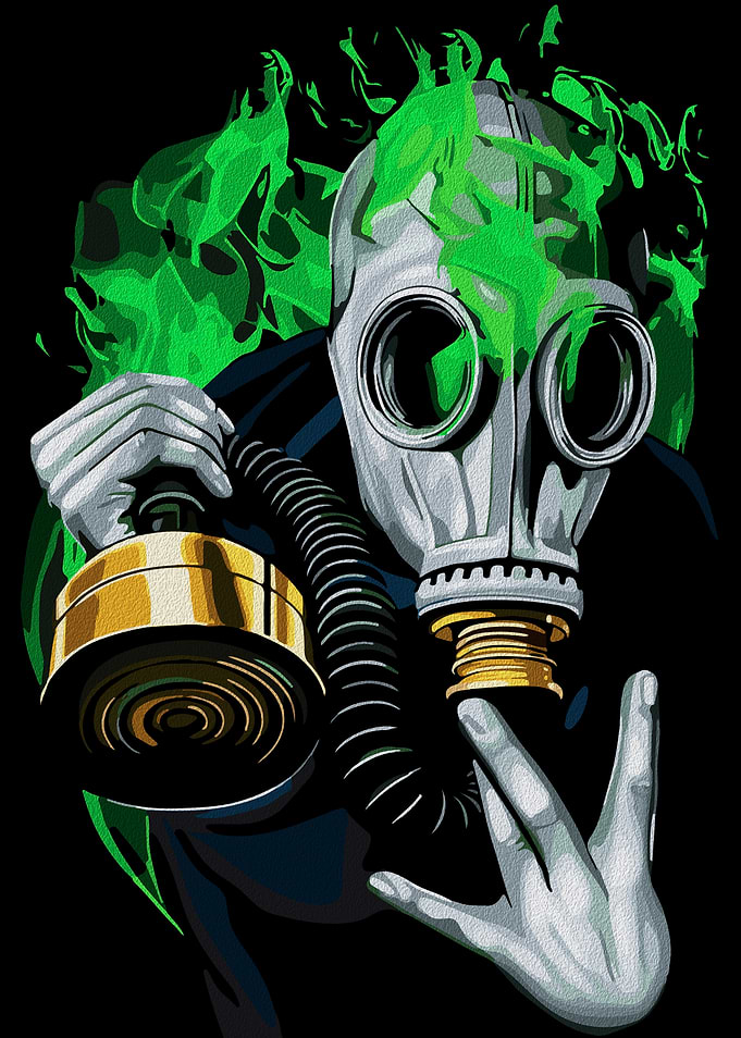 Toxic Gas Mask: Neon Flames