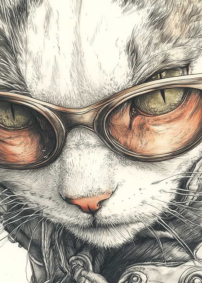 Cool Cat with Goggles