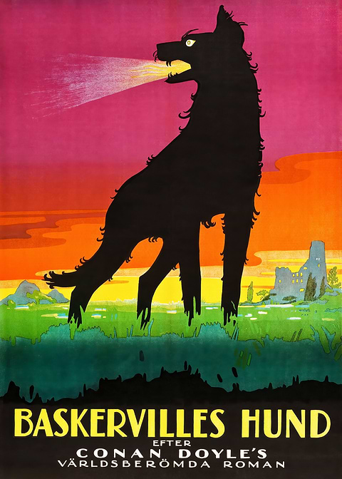 The Hound of the Baskervilles Poster — vintage film art printed on metal
