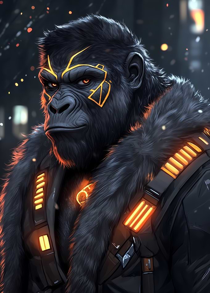 Cyberpunk Gorilla Animal