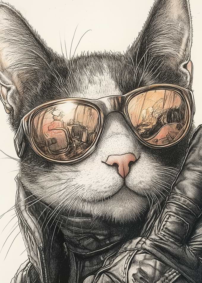 Cool Biker Cat