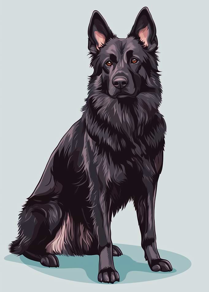 Black German Shepherd Poster