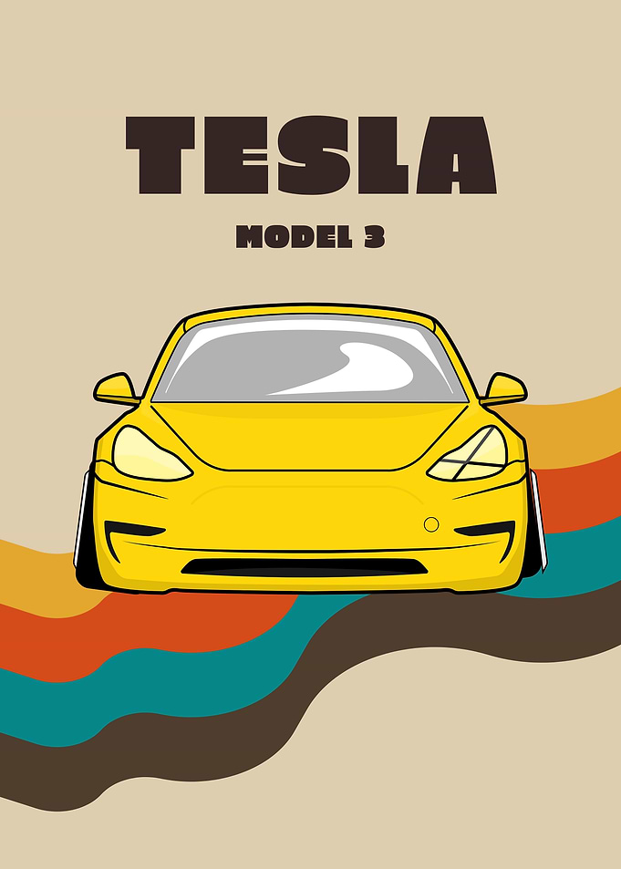 Tesla Model 3 | RETRO ART