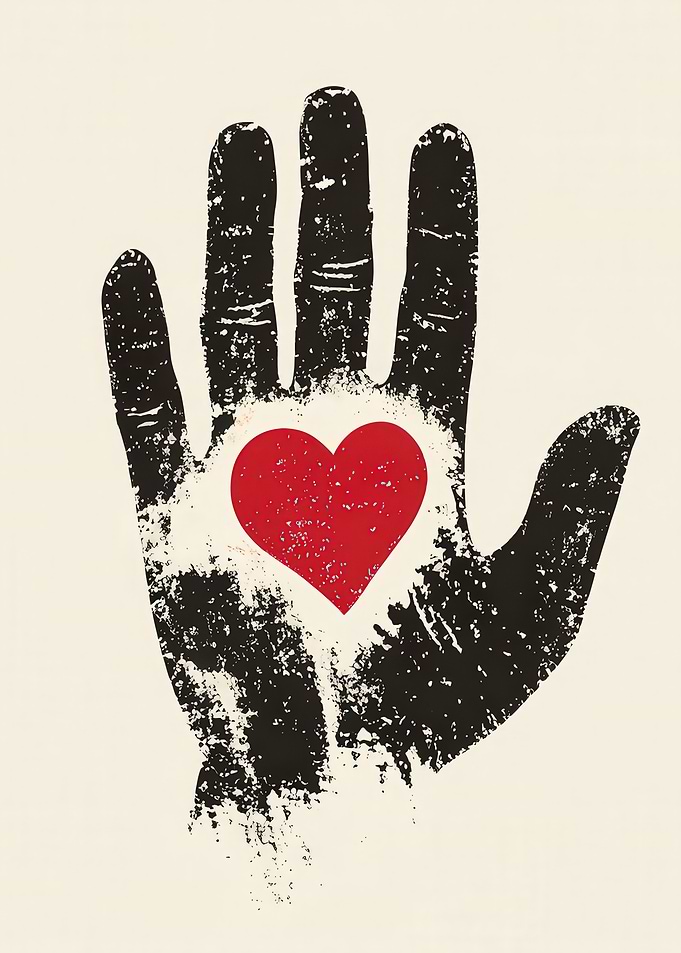 Handprint With Heart