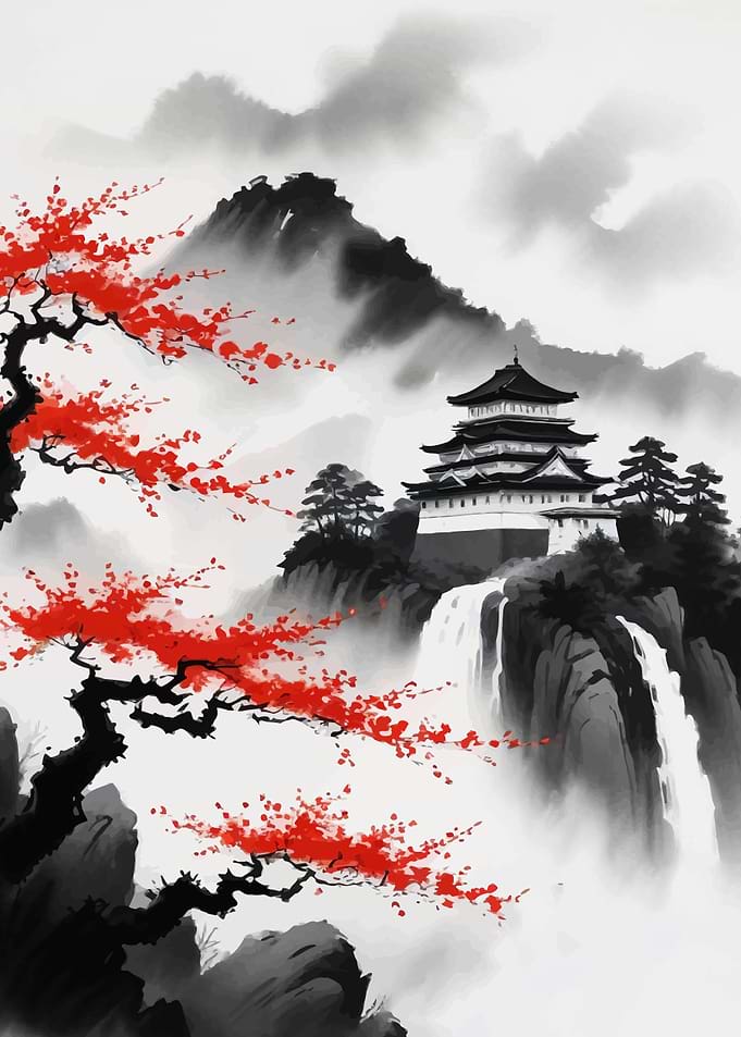 Japanese Mountain Landscape