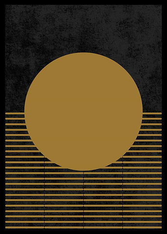 Gold Sun Minimalist Art