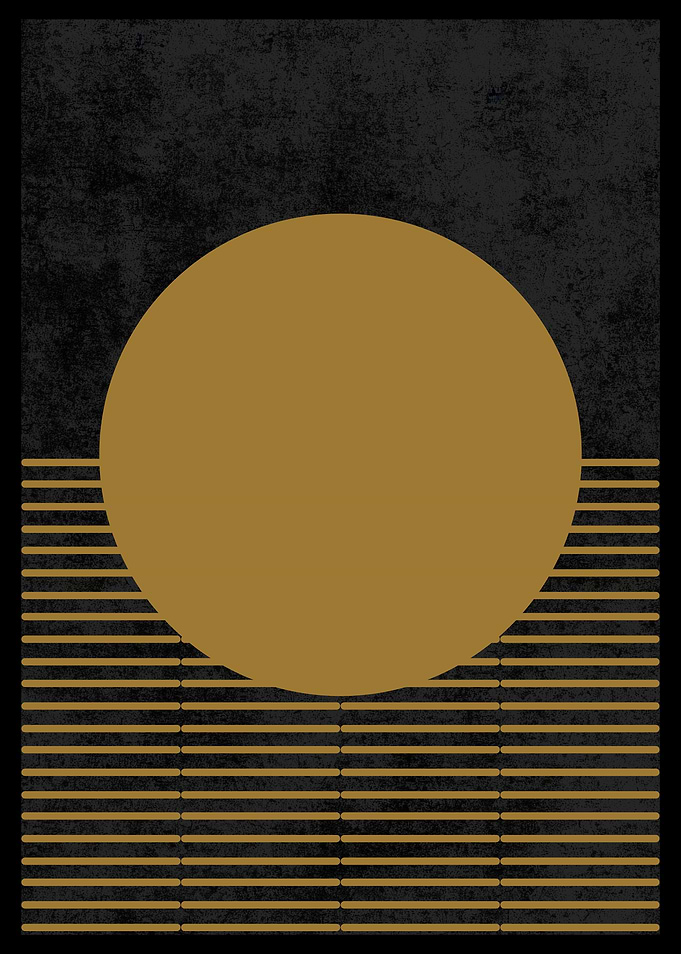 Gold Sun Minimalist Art