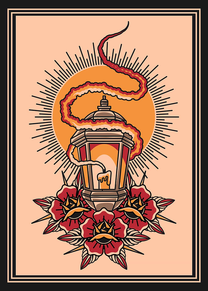 Lantern Vintage Art Illustration